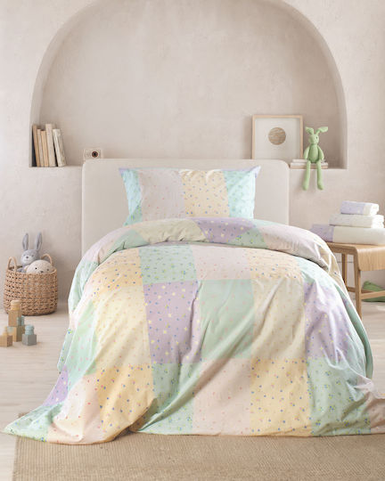 Rythmos Junie Kinderbettwäsche-Set, Einzelbett, mit Kissenbezug, Mehrfarbig, 160x250 cm