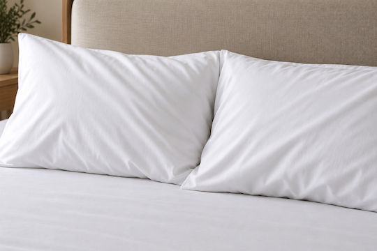 Decotelia Σετ Μαξιλαροθήκες με Φάσα White 53x75εκ.