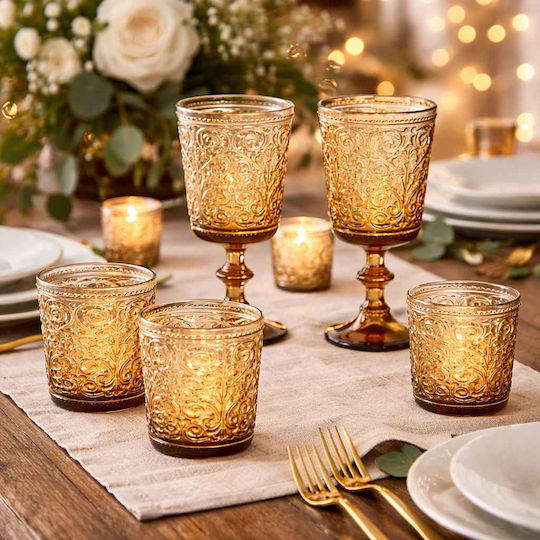 Cryspo Trio Tiero Set Stielgläser für Weißwein aus braunem Glas 360 ml 18 Stück