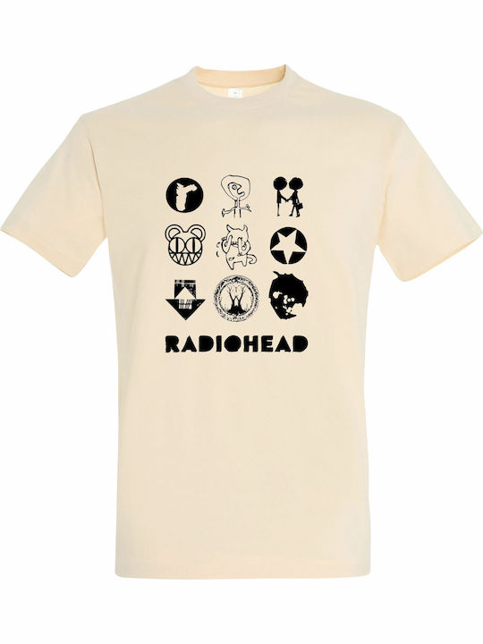 Унисекс тениска „Radiohead Album Covers Fanart“ в кремав цвят