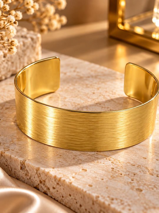 Kingleap Women's Gold-Plated Steel Cuff Bracelet