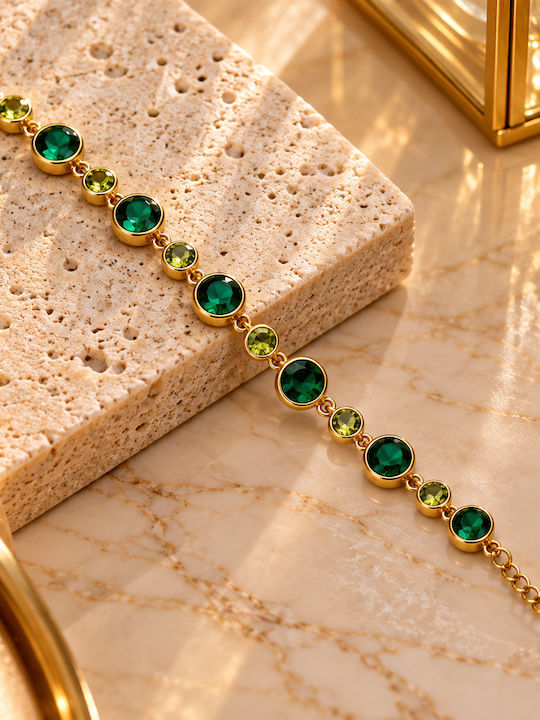Kingleap Women's Chain Bracelet Made of Gold-Plated Steel