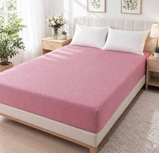 Kotonia Home Cearceaf King Size Cu Elastic 180x200+20cm Fuchsia