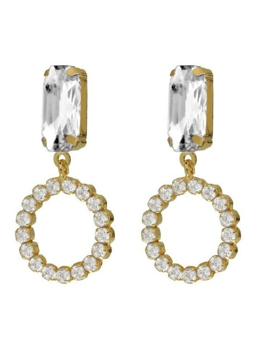 Women's Earrings Victoria Cruz A4732-07dt Gold Plated 925 Silver Zircon Stones