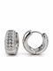 Women's Hoop Earrings Steel Clear Stones