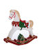 Christmas Plastic Horse Figure White Height 26 cm