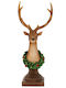 Christmas Plastic Deer Figure, Brown, 25 cm High