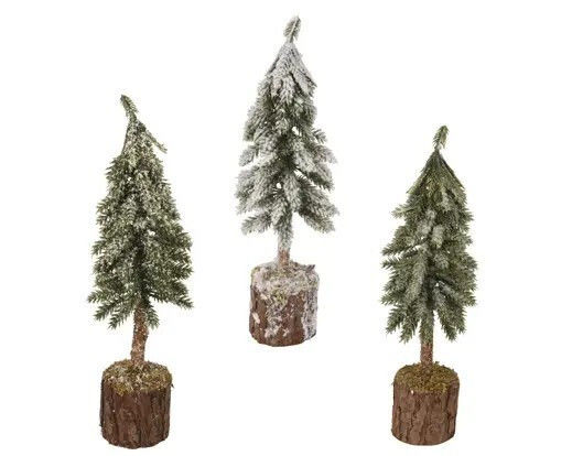 Christmas Decorative Snowy Tree 26cm (Various Designs/Colors)