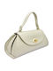 Leather Women's Flap Bag Ecru