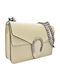 Leather Women's Flap Bag Ecru