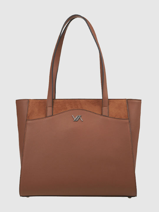 Verde Damen-Schultertasche Kamel