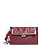 Bordeauxfarbene Damen-Schulter-/Rucksacktasche aus Leder