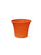 Set of 10 Pieces – Orange Plastic Flower Pot Doniczka Irys Φ17x14cm 09-251 Orange