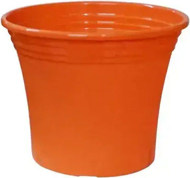 Set of 10 Pieces – Orange Plastic Flower Pot Doniczka Irys Φ17x14cm 09-251 Orange