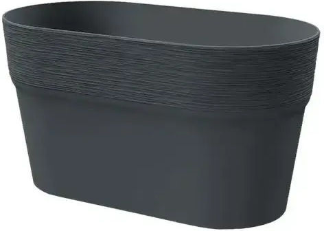 Set of 5 Pieces – Anthracite Furu Oval Planter Boxes 27.5x14.5x14.8cm 10/40 Carton 09-dfa275-s433