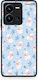 Smartfits White Kittens Blue Flowers Small Vivo Y22s Y35 4G Case