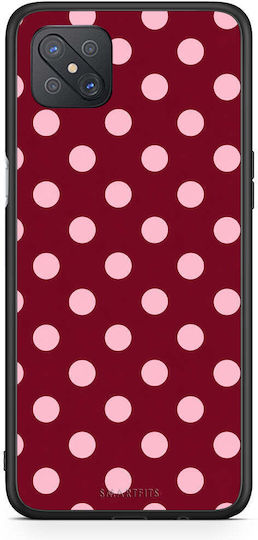 Smartfits Pink Polka Dots On Burgundy Oppo Reno4 Z 5g A92s Θήκη