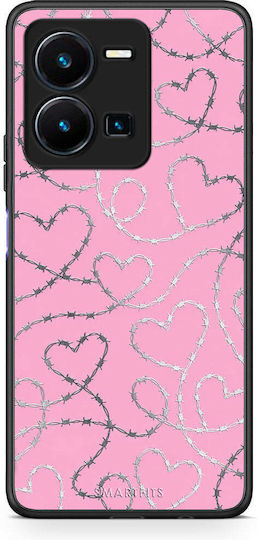 Smartfits Husă Barbed Wire Hearts On Pink Vivo Y35 5g
