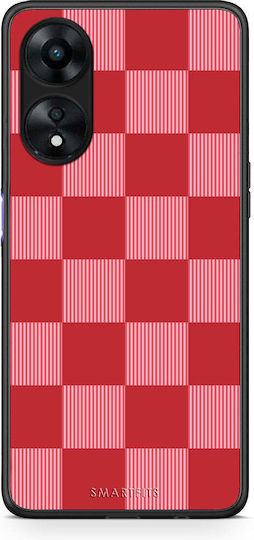 Smartfits Red Pink Striped Checks Oppo A78 5G Case