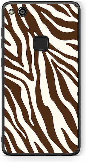 Smartfits Husă Huawei P10 Lite cu Dungi Zebra Maro și Crem