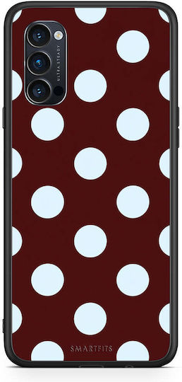 Smartfits Pale Blue Large Polka Dots on Burgundy Oppo Reno4 Pro 5G Case
