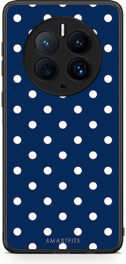 Smartfits Carcasă Huawei Mate 50 Pro Albă cu Buline Mici Albe pe Fundal Bleumarin