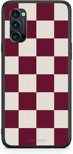Smartfits Burgundy Cream Striped Checks Oppo Reno4 Pro 5g Θήκη