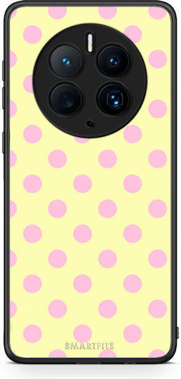 Smartfits Pink Polka Dots On Yellow Huawei Mate 50 Pro Θήκη