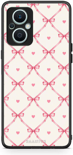 Smartfits Pink Bow Lattice Hearts On Cream Oppo Reno7 Lite Case