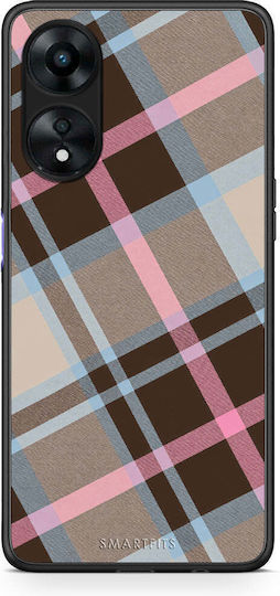 Smartfits Brown Pink Blue Diagonal Plaid Oppo A78 5g Θήκη