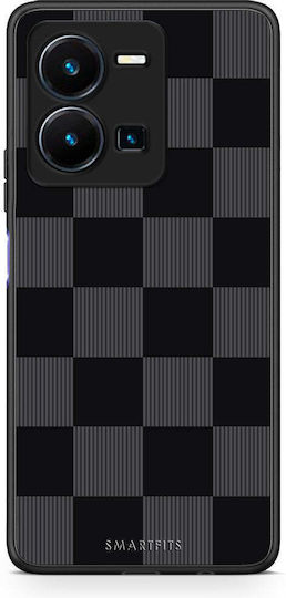 Smartfits Husă Cu Dungi și Carouri Negru Cărbune Pentru Vivo Y35 5G
