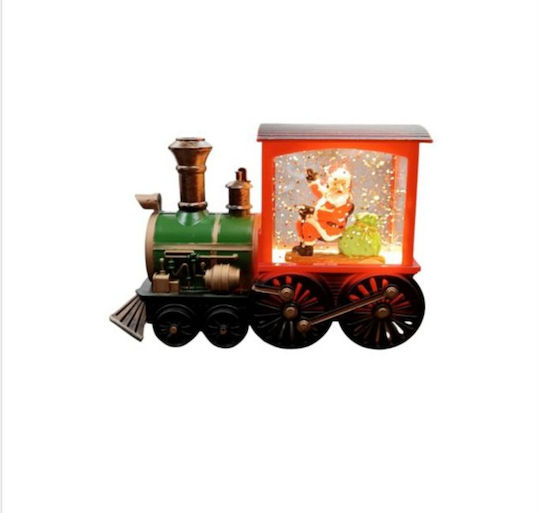 Weihnachtsdeko Beleuchteter Zug mit Weihnachtsmann 9x13 cm 00671