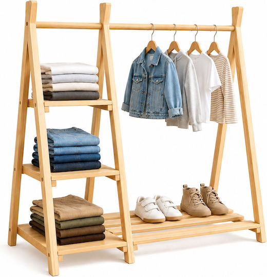 Relaxdays Kleiderständer Aus Holz Beigem