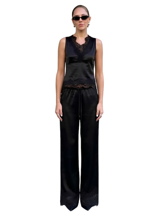 Chicret Set De Pijama De Iarnă Pentru Femei, Negru