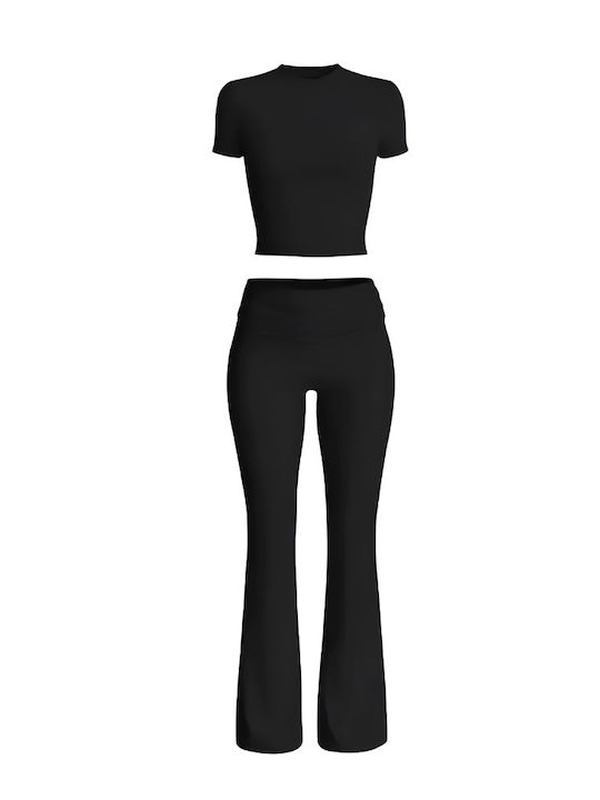 Chicret Set de Pijamale de Iarnă pentru Femei Negru