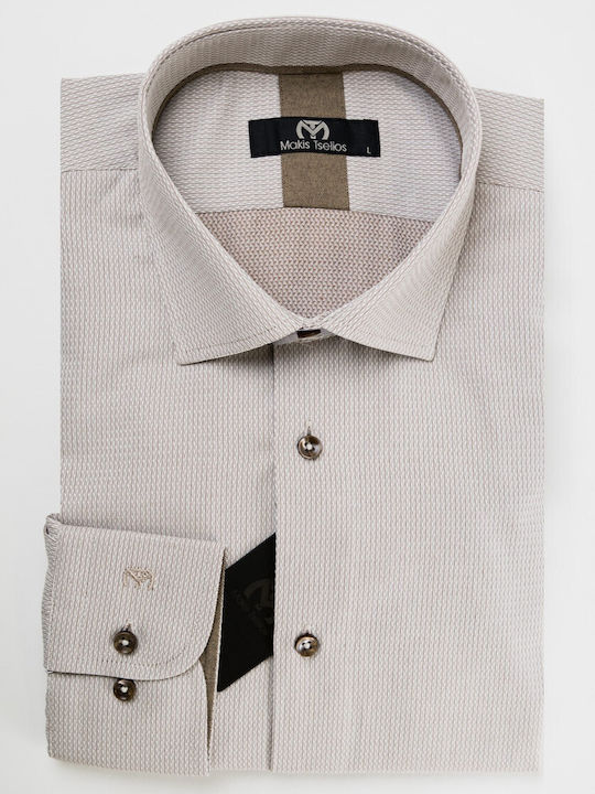 Langärmeliges Hemd Beige