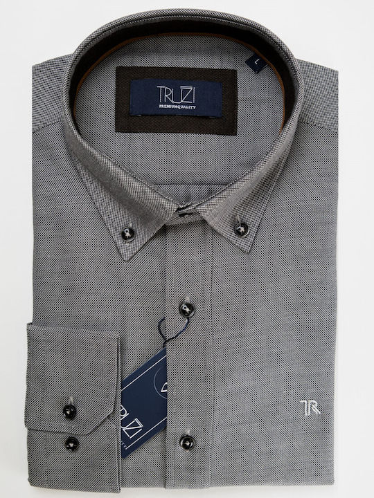 Truzi Πουκάμισο Regular Fit Γκρι