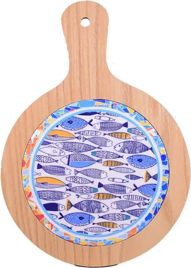 SP Souliotis Σουπλά Στρογγυλό Ξύλινο Μπλε 27cm