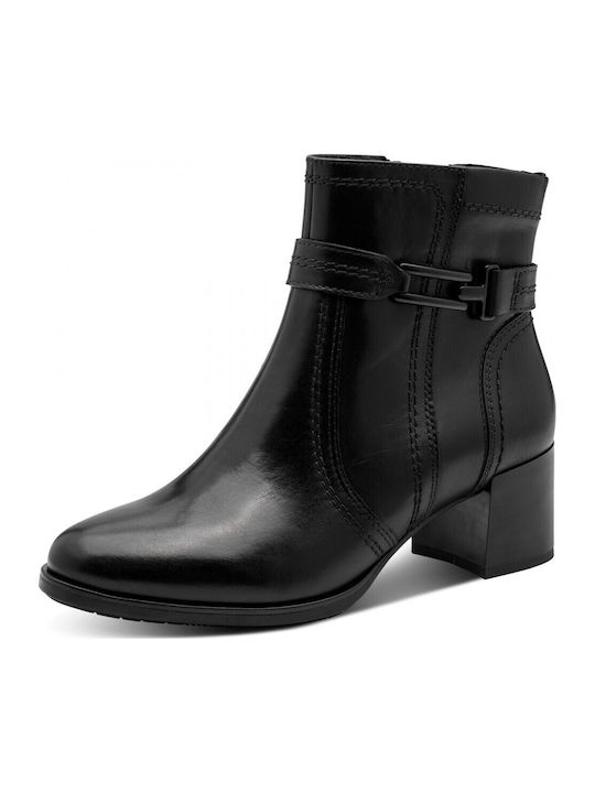 Leder Damen Stiefeletten Schwarz