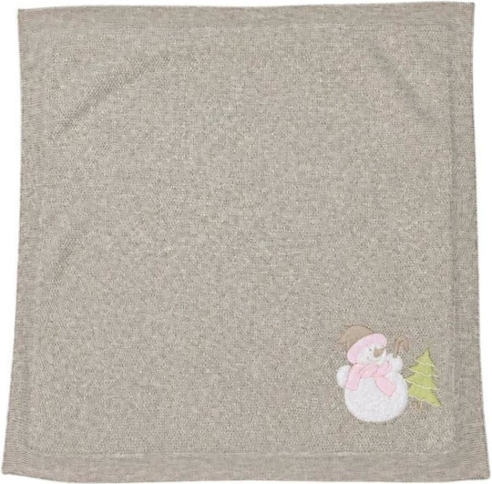 Kamtex Baby Одеяло за гушкане и люлка, плетено, бежово, 90x100 см
