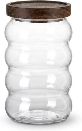 Karvounis General-Use Jar with Transparent Glass Lid 9x9x15cm