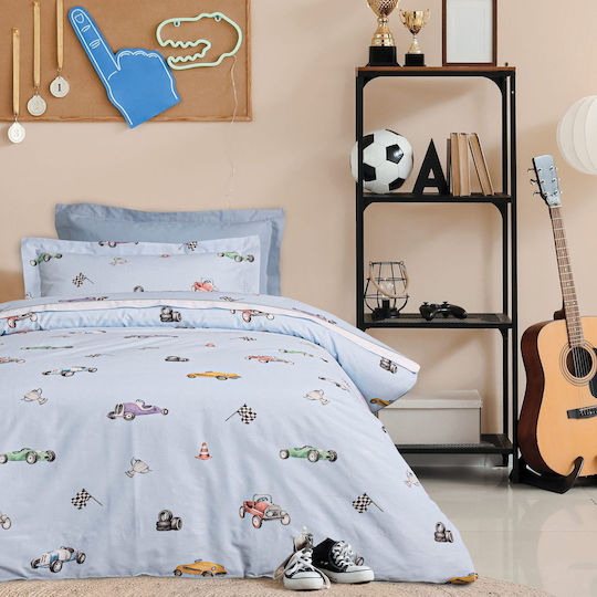 Das Home Σετ Σεντόνια Μονά με Λάστιχο από Βαμβάκι & Πολυεστέρα 170x260cm 3τμχ