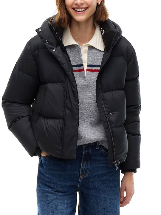 Tommy Hilfiger Damen-Pufferjacke für den Winter Schwarz