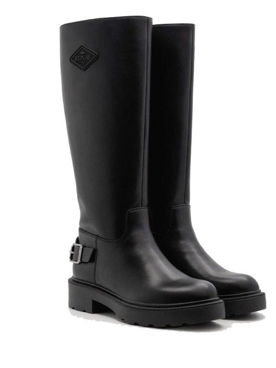 Black Leather Women's Boots