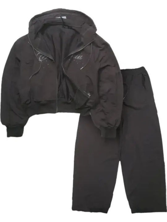 Kids Sweatpants Set With Jacket Black