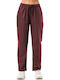 Burgundy Leather Women's Trousers