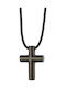 Art Collection Schwarzes Herren Kreuz aus Stahl ohne Kette