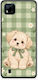 Smartfits Hülle Puppy Gänseblümchen auf Salbeigrünem Vichy-Karo Realme C11 2021 C20