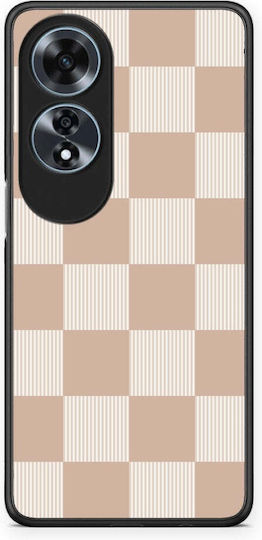 Smartfits Husă cu dungi și carouri Latte Cream pentru Oppo A60 4G
