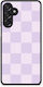 Smartfits Lilafarbene Cremefarbene Gestreifte Karos Samsung Galaxy M15 Handyhülle